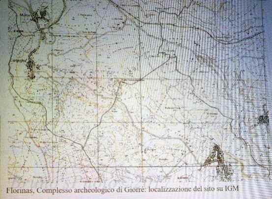 Florinas-Giorrè: localizzazione sito archeologico su IGM